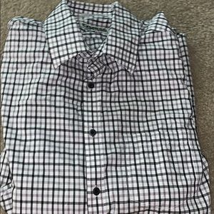 Express Fitted Striped Button Down M